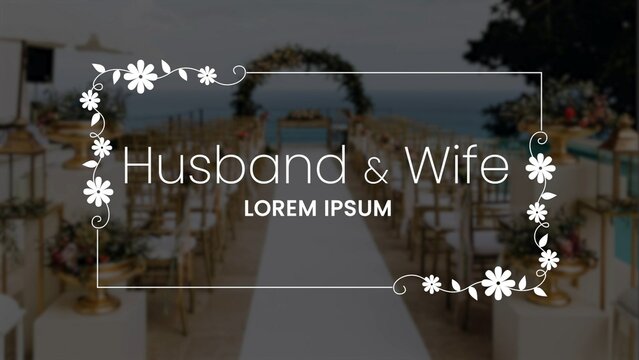 Beautiful Romantic Wedding Title with Flowers