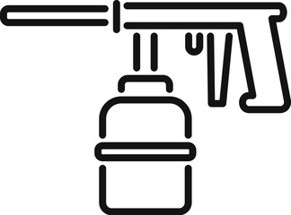 Professional spray gun connected to a tank, ideal for painting, coating, and various industrial applications