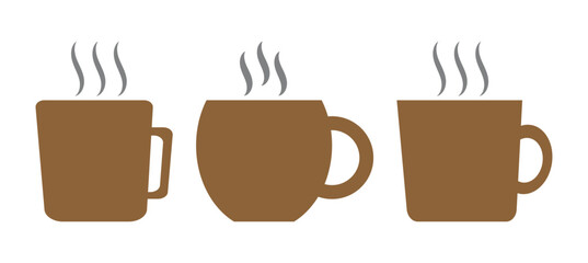Coffee cup icon vector set. Tea cup illustration sign collection. 