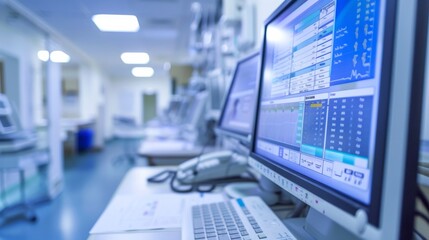 Close-Up of Medical Monitoring Equipment in a Hospital Room