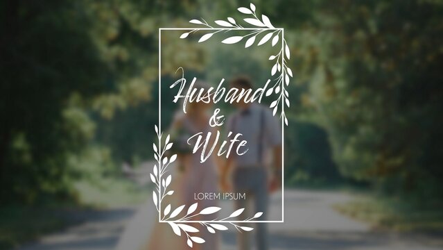 Modern Clean Wedding Title with Flowers