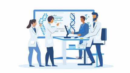 Medical Team Analyzing Genetic Data