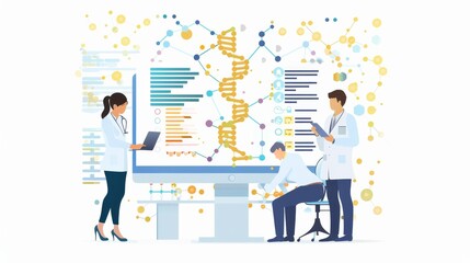 Fototapeta premium Medical Professionals Analyzing Genetic Data