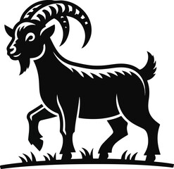 Goat silhouette icon symbol logo black design vector illustration