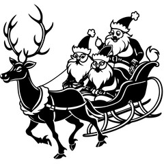 vector christmas black and white illustration