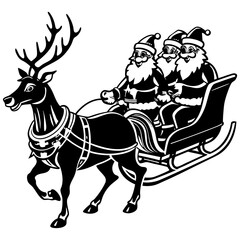 vector christmas black and white illustration