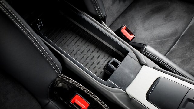 Inside a car center console