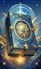 a large magic book with spells for the world of wizards and magicians, witches and witches