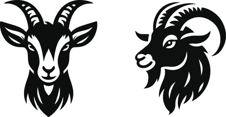 Goat silhouette icon symbol logo black design vector illustration