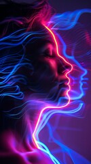 Obraz premium High-resolution image with professional color grading featuring a dynamic vibrant abstract portrait