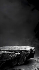 Obraz premium Black stone podium for product display
