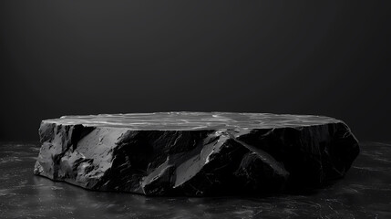 Naklejka premium Black stone podium for product display