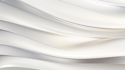 Abstract white wavy background with streaks of gold color. Textured backdrop. Elegant white modern architecture art.