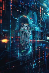 A wide futuristic banner illustrating the secure login process a professional Enterprise Resource