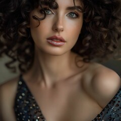 Close-up portrait of an elegant and beautiful woman.