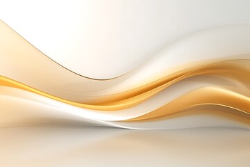 Abstract grey and gold background poster with dynamic waves.