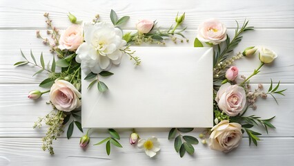 White marriage invitation postcard