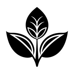black and white flower logo icon vector illustration.