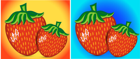 illustration of a strawberry, Colorful Strawberry, Strawberry, 