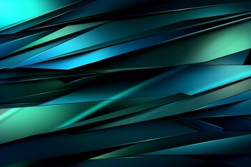 The abstract background of metal texture with empty space in cool blue and green colors. 3D illustration of exuberant.
