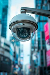 City street security camera surveillance system designed for motion face identity detection