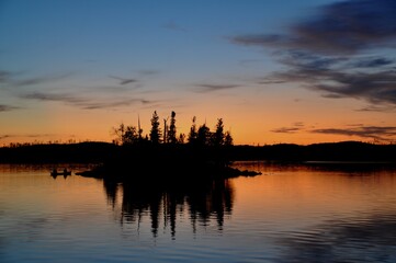 Sunset on Saganagons Lake, Quetico Provincial Park, Ontario