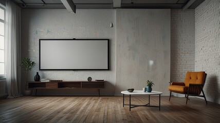 Modern interior room with wall design white apartment home blank empty furniture wall background