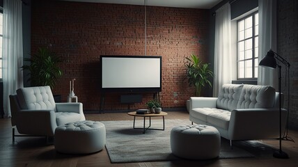 Modern interior room with wall design white apartment home blank empty furniture wall background