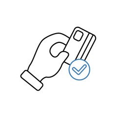 pay concept line icon. Simple element illustration. pay concept outline symbol design.