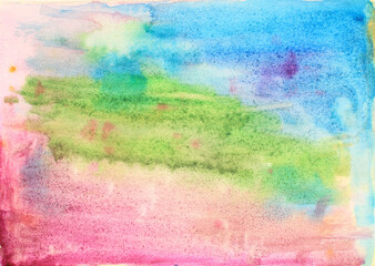 Abstract design colorful watercolor stains picture painting illustration background 
Colorful aquarelle wash drawing design wallpaper hand painted watercolor brush strokes painted background 
