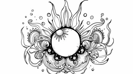 Adult colouring book page	
