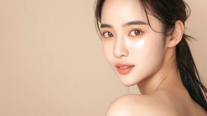 Fototapeta premium a beautiful young ulzzang Asian woman with clean, fresh skin