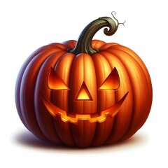 Fototapeta premium Jack o lantern isolated on white background, vector 