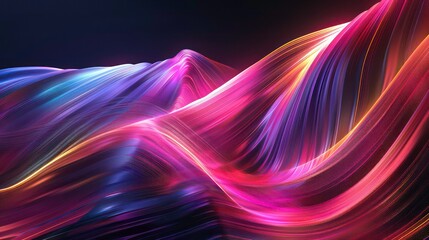 Dynamic Abstract lines glowing. Speed ​​effec. Generative AI