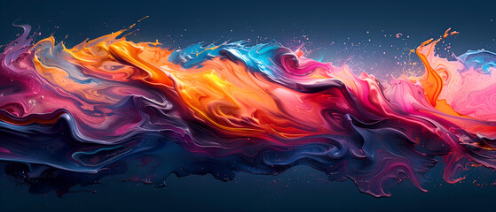 Vibrant Abstract Fluid Art with Dynamic Colorful Swirls