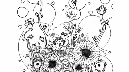 Adult colouring book page	
