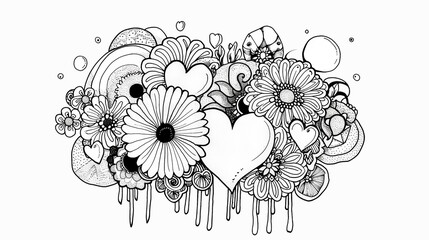 Adult colouring book page	
