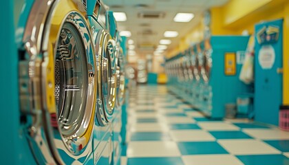 Fototapeta premium Detailed close up of contemporary washing machine with advanced smart control features