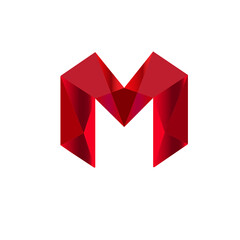 red and white shapes, M Logo, M Design, 