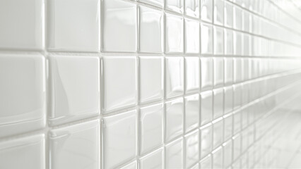 Clean white ceramic tile wall texture for bathroom and kitchen