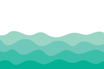 Blue wavy background. Abstract sea poster. Vector illustration