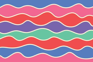 Hand drawn wave pattern. Abstract wavy line background. Vector illustration