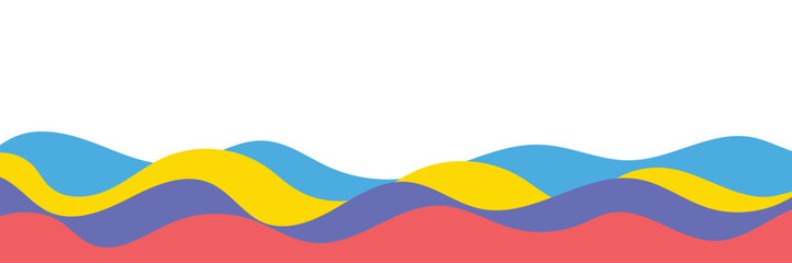 Hand drawn wave. Colourful abstract background. Banner. Vector illustration