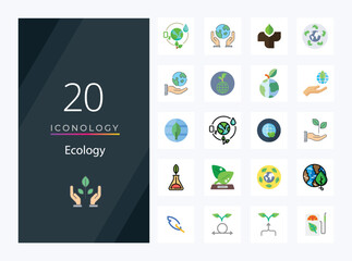 Ecology icon set. Environment, sustainability, nature, recycle, renewable energy; electric bike, eco-friendly, forest, wind power, green symbol. Solid icons vector collection.