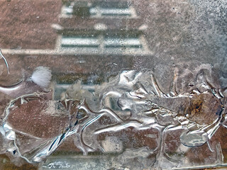 Building though broken glass