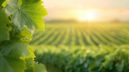 Serene Sunrise Over a Field of Crops