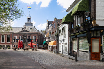 Town square with the old town hall of Vlaardingen.