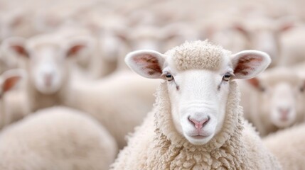 Calm Serenity of Sheep Grazing in the Field