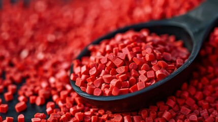 red weisses Kunststoff Granulated background. Generative AI