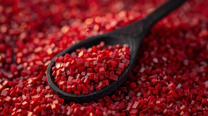 red weisses Kunststoff Granulated background. Generative AI